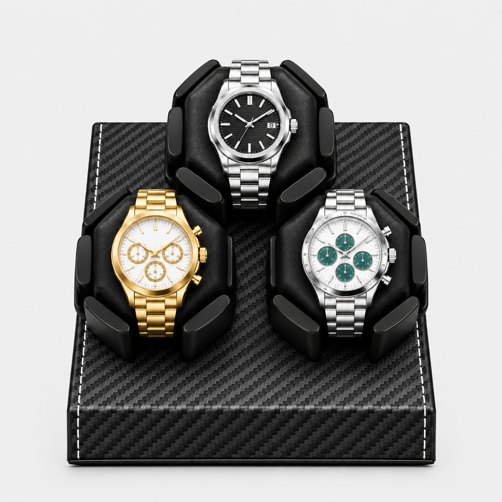 Remontoir Automatique 3 Montres Compact Noir AXONY - Vue de face