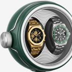 Remontoir 2 montres Écrin Silencieux vert AXONY - Vue de profil droit