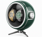 Boîte remontoir pour 2 montres Écrin Silencieux vert AXONY - Vue latérale