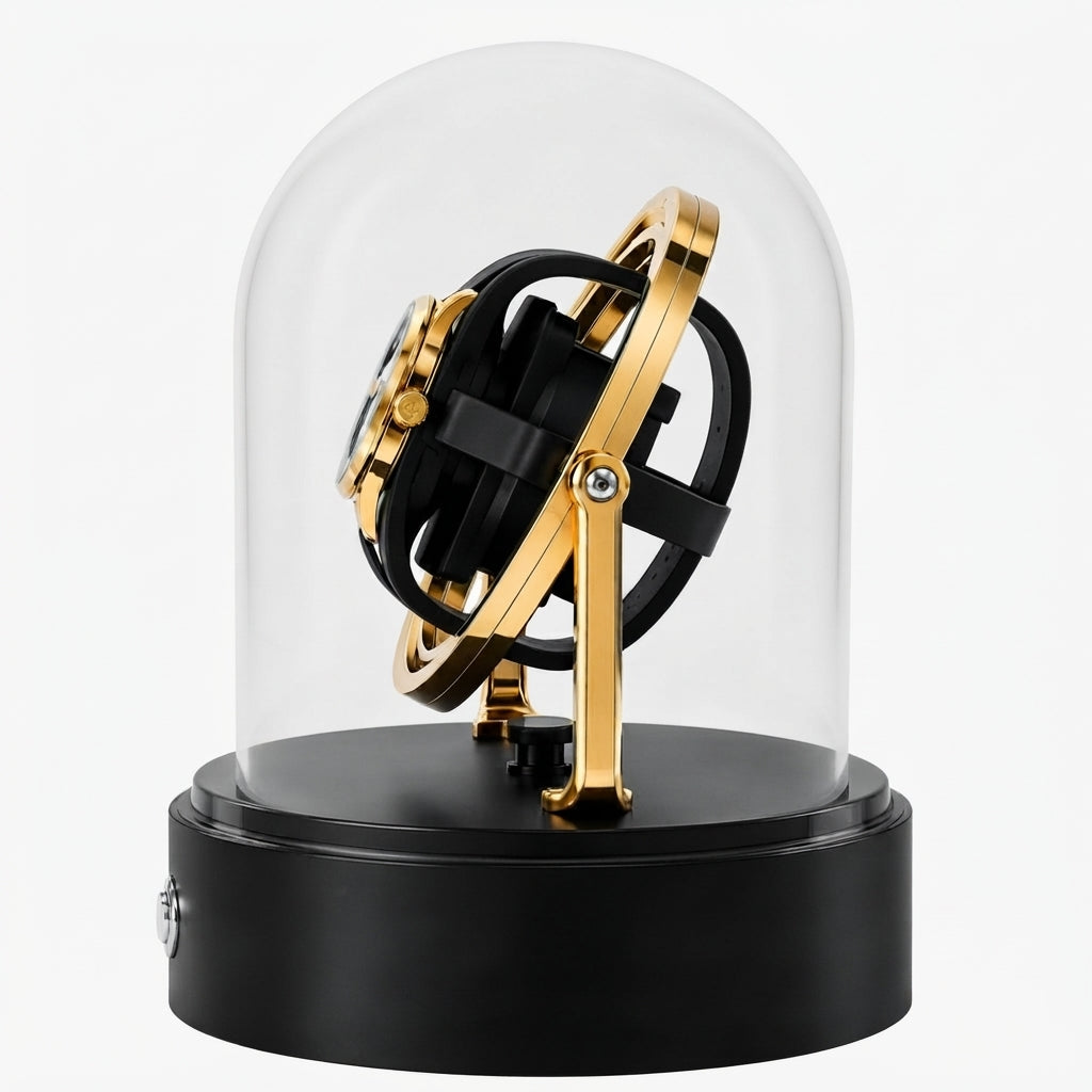 Remontoir automatique 1 montre Compact Silencieux Or AXONY - Vue de profil