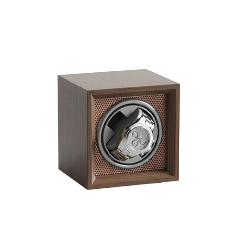 Remontoir de montre automatique 1 emplacement bois luxe AXONY - Vue de droite legérement 
