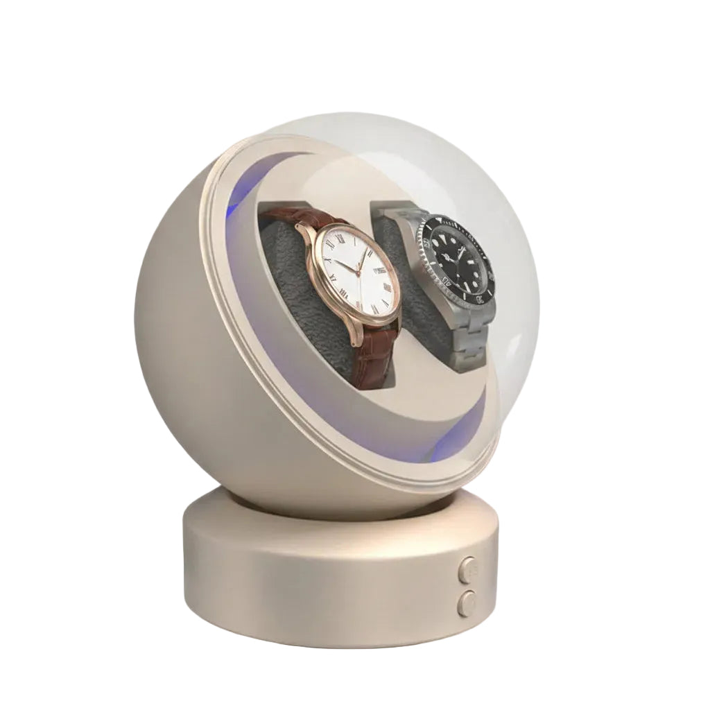 Remontoir automatique de montre blanc AXONY - Vue latérale