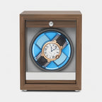 Remontoir Automatique 1 Montre Bois Luxe Prestige Gris AXONY - Vue de face en perspective