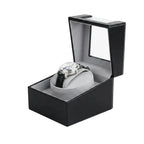 Remontoir Automatique 1 Montre Cuir Luxe Noir AXONY - Vue de droite 
