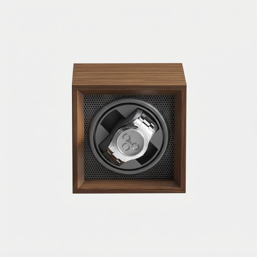 Remontoir de montre compact bois luxe AXONY - Vue de face 