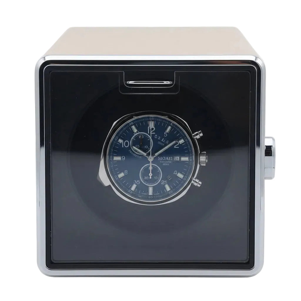 Remontoir Automatique 1 Montre Champagne Métal AXONY - Vue de face avec montre