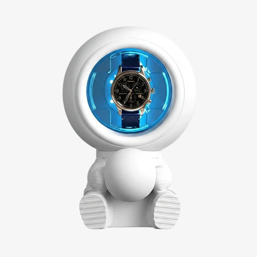 Remontoir Automatique 1 Montre Écrin Silencieux Blanc AXONY - Vue de face