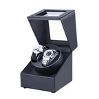 Boîte remontoir 2 montres noir et blanc AXONY - Vue de trois-quarts
