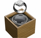 Gros plan sur le coussinet et la tête rotative du remontoir 1 montre bois luxe AXONY