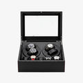 Remontoir Automatique Noir 4 + 6 Montres - Grande Collection AXONY - Vue de face ouvert