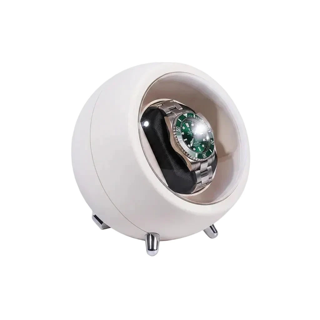 Boîte remontoir 1 montre Solo Prestige blanc AXONY - Vue de trois-quarts