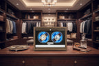 Remontoir automatique 2 montres bois luxe AXONY en mise en situation sur un meuble