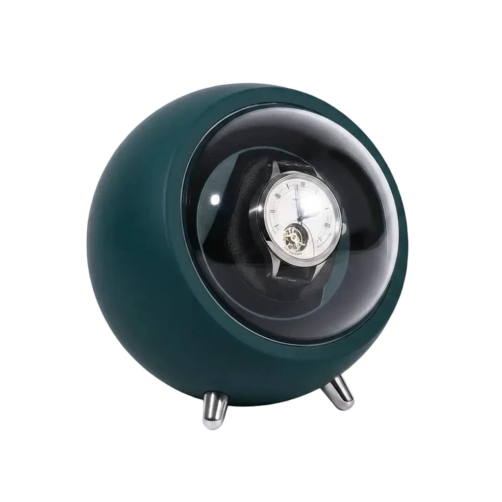 Remontoir de montre automatique Solo Prestige vert AXONY - Vue de trois-quarts
