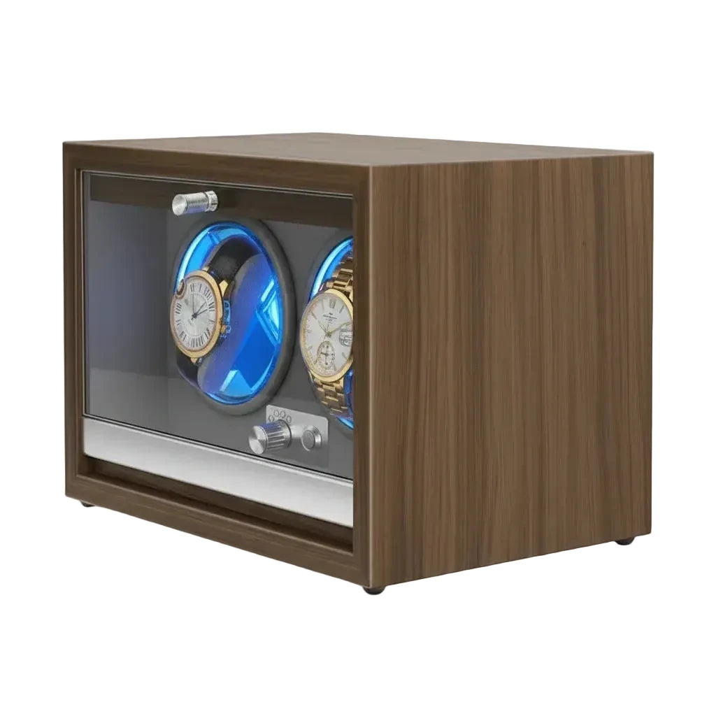 Remontoir de montre automatique bois luxe AXONY - Vue latérale gauche