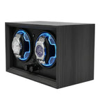 Boîte remontoir pour 2 montres gris et lumière AXONY - Vue latérale gauche 