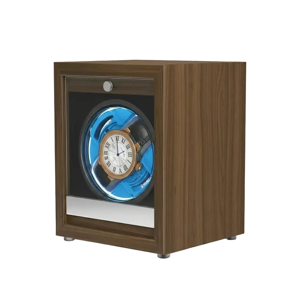 Remontoir de montre automatique Bois Luxe Prestige Noir AXONY - Vue de profil