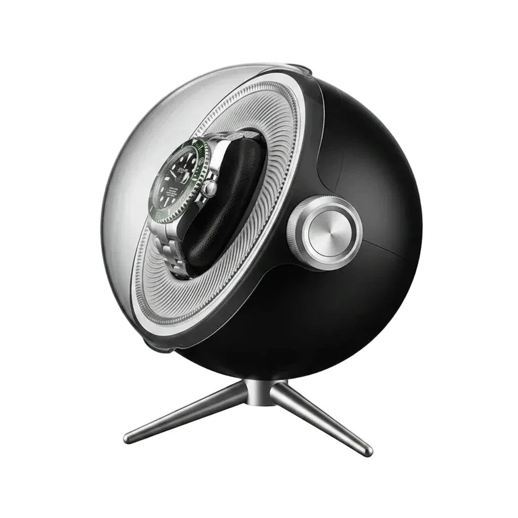 Remontoir de montre automatique Écrin Silencieux noir AXONY - Vue latérale droite
